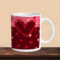 Premium 330ml Ceramic White Coffee Mug - heart 01- Single  Pack-thumb2