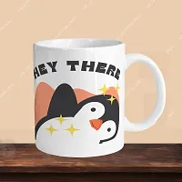 Premium 330ml Ceramic White Coffee Mug - hey there- Single  Pack-thumb2