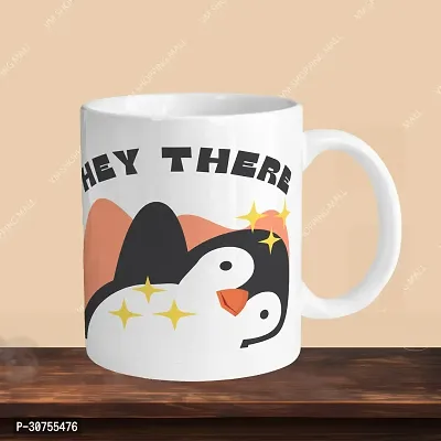 Premium 330ml Ceramic White Coffee Mug - hey there- Single  Pack-thumb3