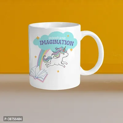 Premium 330ml Ceramic White Coffee Mug - imagination- Single  Pack-thumb0