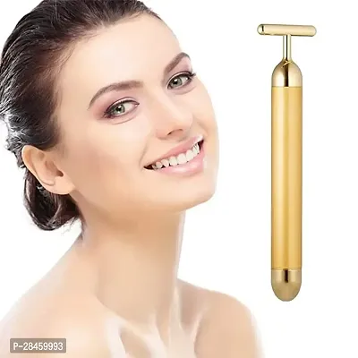 24K Gold Energy Beauty Bar Electric Vibration Facial Massage Roller-thumb0