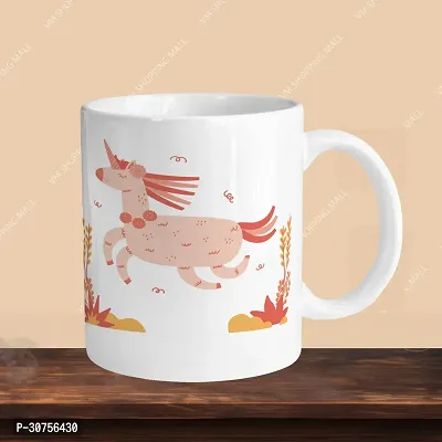 Premium 330ml Ceramic White Coffee Mug - unicorn pink- Single  Pack-thumb3