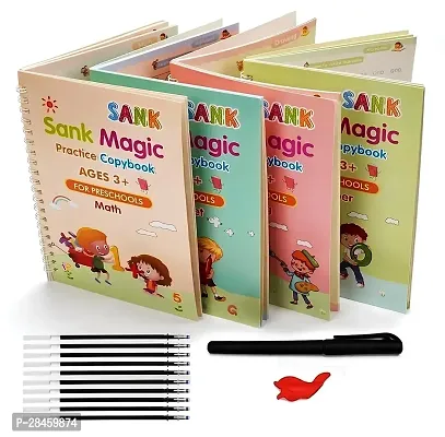 Sank Magic Practice Copybook, (4 BOOK + 10 REFILL+ 1 Pen +1 Grip)-thumb0