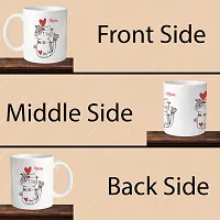 Premium 330ml Ceramic White Coffee Mug - cat meow- Single  Pack-thumb3