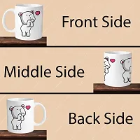 Premium 330ml Ceramic White Coffee Mug - teddy- Single  Pack-thumb3