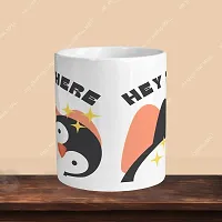 Premium 330ml Ceramic White Coffee Mug - hey there- Single  Pack-thumb1