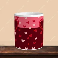 Premium 330ml Ceramic White Coffee Mug - heart 01- Single  Pack-thumb1