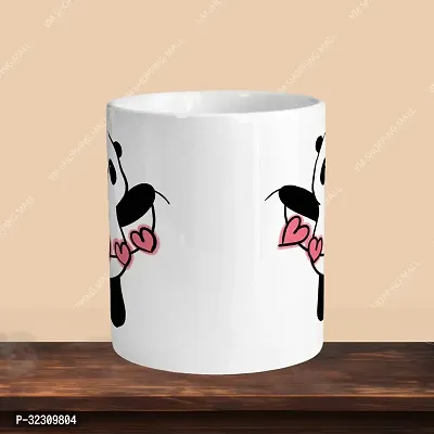 Stylish White Ceramic Printed Coffee Mug 330 Ml-thumb2