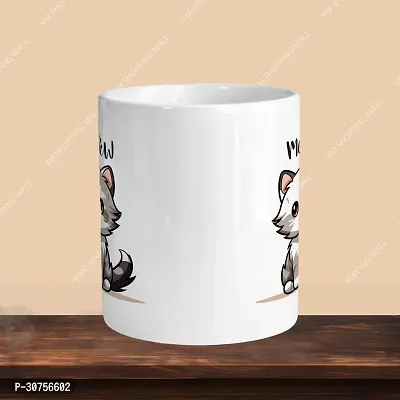 Premium 330ml Ceramic White Coffee Mug - cat meoww- Single  Pack-thumb2