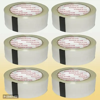 BOPP Tape/Packaging Tape Premium Grade 48 mm width 200 meter length Transparent (Set of 6)-thumb0