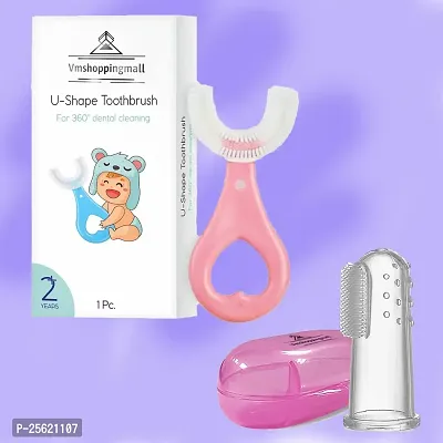 VM Shopping Mall Finger Brush and U Brush Kit: Ideal for Cleaning and Massaging Your Babyrsquo;s Gums Pack Of 2