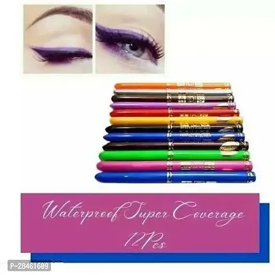 Ads Waterproof Excellent Multicolor Kajal Pack of 12