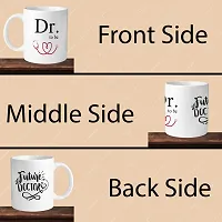 Premium 330ml Ceramic White Coffee Mug - Dr. To Be - WithApple Keychain-thumb3