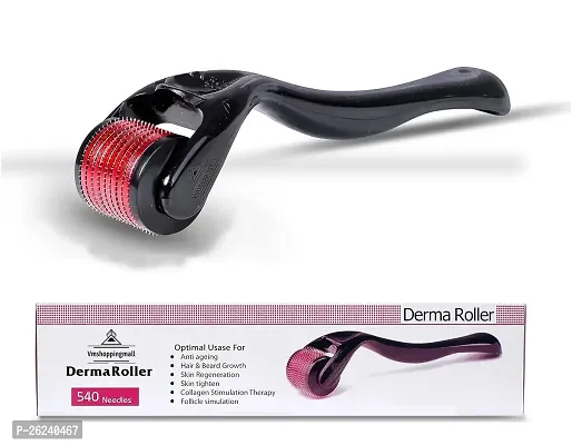 VM SHOPPING MALL Derma Roller For Hair And Beard Regrowth 540 Micro 0.5mm Titanium Alloy Needles Reduces Hair Fall  Stimulates Hair Follicles, Safe and Effective Easy to use | Skin Care Men and Women-thumb0