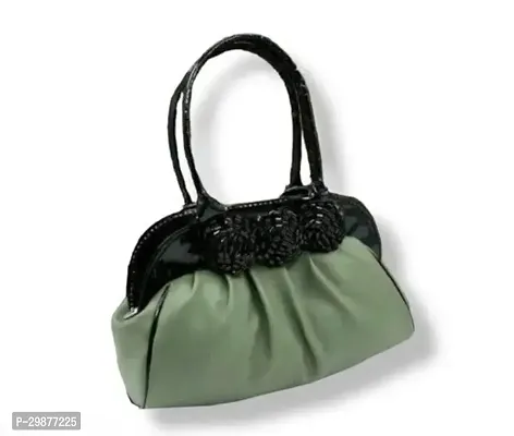 Stylish Green Artificial Leather Solid Handbags For Women-thumb0