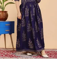 Ragini Enterprises Beautiful Hand Print Woman's  Grils Skirt Pink, Blue, Lite Blue (Dark Blue)-thumb2