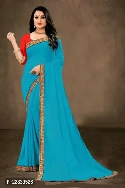 Stylish Fancy Designer Georgette Saree With Blouse Piece For Women-thumb0