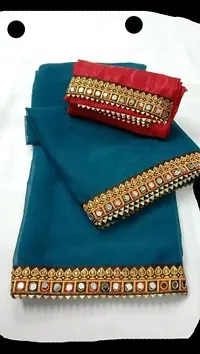 Stylish Fancy Designer Georgette Saree With Blouse Piece For Women-thumb1