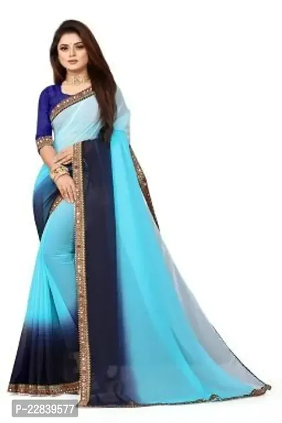 Stylish Fancy Designer Georgette Saree With Blouse Piece For Women-thumb0