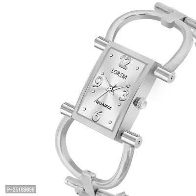 Culture of India Silver Trending Square Braclet Analog Watch for Women LR297