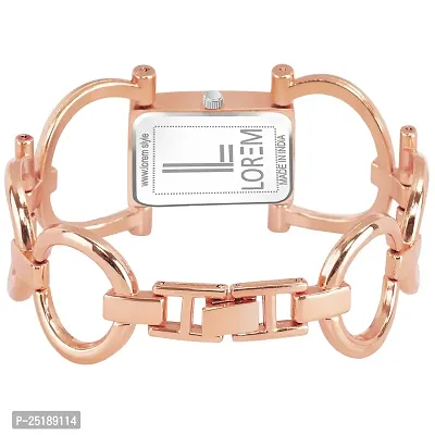 Culture of India Rose Gold Trending Square Braclet Analog Watch for Women LR293-thumb2