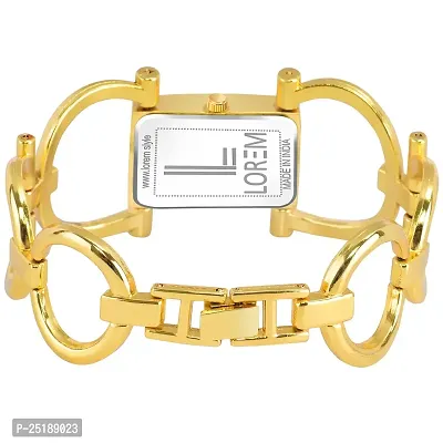 Culture of India Gold Trending Square Braclet Analog Watch for Women LR294-thumb2