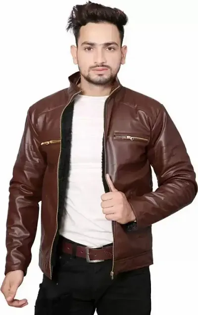 Solid PU Leather Jackets