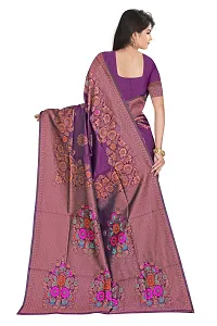 Stylish Purple Banarasi Silk Saree With Blouse Piece For Women-thumb2