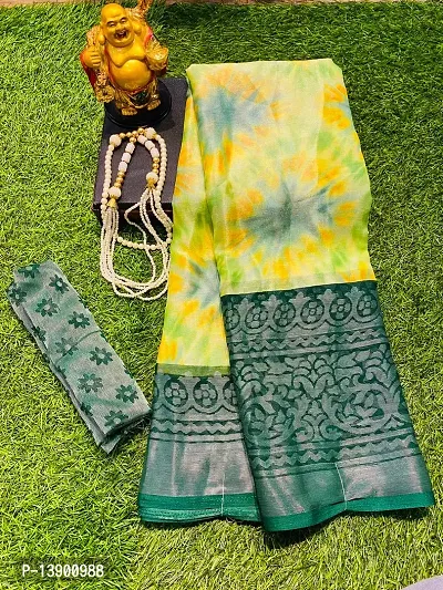Beautiful Brasso Saree With Blouse Piece For Women