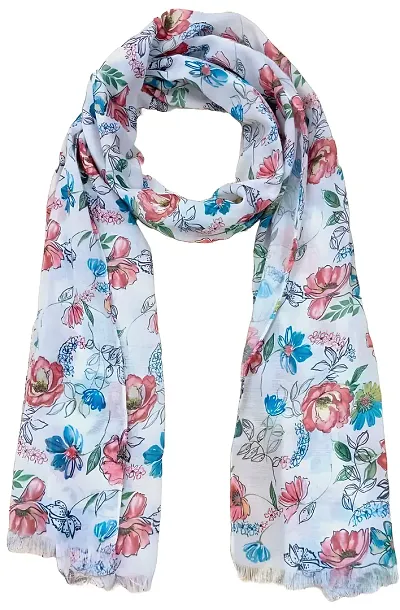 Stylish Printed Cotton Blend Stoles For Women