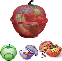 Luxansa Apple Shape Net Fruit  Vegetable Basket, Household Round Fruit and Mesh Metal Fruit Bowl for Kitchen Large Protective Counter Top Produce Cover(Multicolor)-thumb3