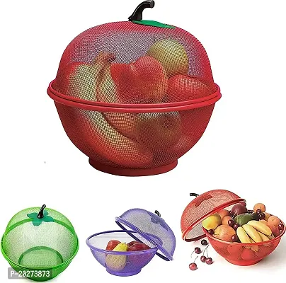 Luxansa Apple Shape Net Fruit  Vegetable Basket, Household Round Fruit and Mesh Metal Fruit Bowl for Kitchen Large Protective Counter Top Produce Cover(Multicolor)-thumb4