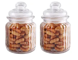 Luxansa Pack of 2 Pop Jar With Glass Air Tight Lid Pickle Spice Food Storage Containers Transparent Storage Glass Jar For Kitchen - 350 ML-thumb1