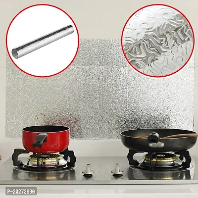 Luxansa Self Adhesive Anti-Mold And Heat Resistant Waterproof Kitchen Oil-Proof Backsplash Aluminium Foil Sticker Wallpaper For Kitchen Wall Stickers, Stove, Cabinet, Wall Decor Furniture Desk, Home Decorate, Drawer, Shelve And Liner ( 200 X 60 CM )-thumb5