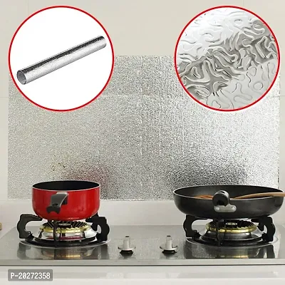 Luxansa Kitchen Oil-Proof Aluminum Foil Sticker Wall Desk Floor Waterproof DIY Home Furniture Decorate Foil Style Wallpaper-thumb3