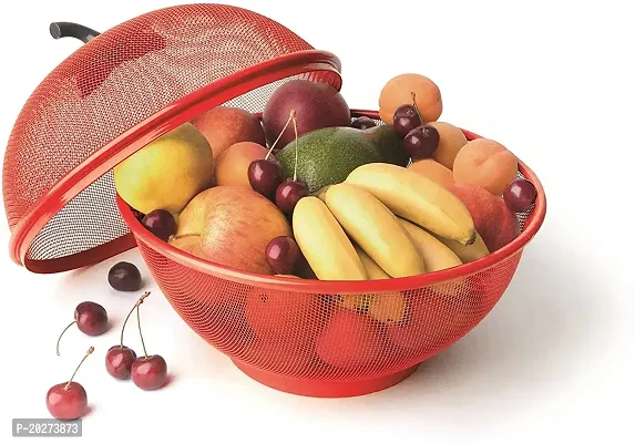 Luxansa Apple Shape Net Fruit  Vegetable Basket, Household Round Fruit and Mesh Metal Fruit Bowl for Kitchen Large Protective Counter Top Produce Cover(Multicolor)-thumb0