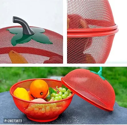 Luxansa Apple Shape Net Fruit  Vegetable Basket, Household Round Fruit and Mesh Metal Fruit Bowl for Kitchen Large Protective Counter Top Produce Cover(Multicolor)-thumb3