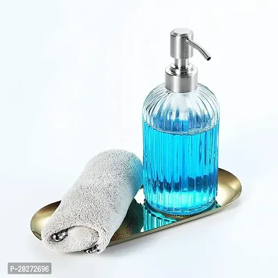 Luxansa Clear Glass Soap Dispenser Refillable Liquid Hand Soap Dispenser Bottle with Pump for Bathroom, Handwash Liquid Bottle, wash Basin Glass Sanitizer Hand Dish Dispenser, Lotion Dispenser for Kitchen-thumb5