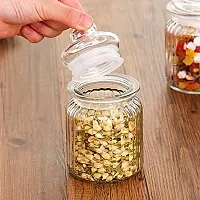 Luxansa Glass Pop Jar With Air Tight Lid Pickle Spice Food Storage Containers Jars Masala Storage Glass Jar For Kitchen (350 ML, Set of 3)-thumb2