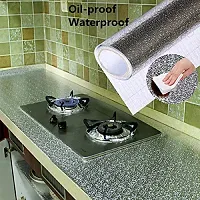 Luxansa Fresh Kitchen Oil-Proof Aluminum Foil Sticker Wall Desk Floor Waterproof DIY Home Furniture Decorate Foil Style Wallpaper-thumb1