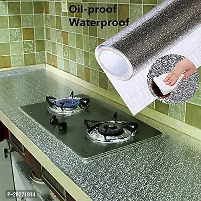 Luxansa Fresh Kitchen Oil-Proof Aluminum Foil Sticker Wall Desk Floor Waterproof DIY Home Furniture Decorate Foil Style Wallpaper-thumb2