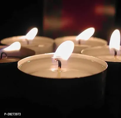 Luxansa Parrafin Wax Candles Tea Light, Unscented Wax Tealight Candles, Smokeless Candles, Votive Candles, Diwali Diya Candles for Home Decorative Candle (25 Pc Smokeless Candles)-thumb3