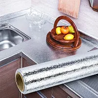 Luxansa Aluminium Foil Stickers, Oil Proof, Kitchen Backsplash Wallpaper Self-Adhesive Wall Sticker Anti-Mold and Heat Resistant for Walls Cabinets Drawers and Shelves (2 Meter)-thumb4