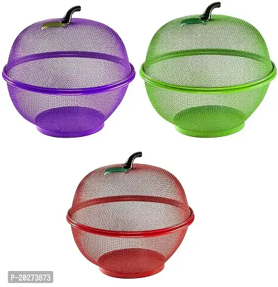Luxansa Apple Shape Net Fruit  Vegetable Basket, Household Round Fruit and Mesh Metal Fruit Bowl for Kitchen Large Protective Counter Top Produce Cover(Multicolor)-thumb5