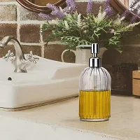 Luxansa Pack of 2 Clear Glass Soap Dispenser Set for Bathroom, Hand Liquid Dispenser, Glass Handwash Dispenser Bottle With Press Pump Bottle, Sanitizer, Lotion Dispenser, Wash Basin Bathroom Accessories-thumb2