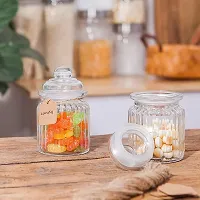 Luxansa Pack of 2 Pop Jar With Glass Air Tight Lid Pickle Spice Food Storage Containers Transparent Storage Glass Jar For Kitchen - 350 ML-thumb2