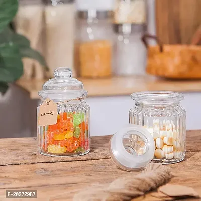 Luxansa Pack of 2 Pop Jar With Glass Air Tight Lid Pickle Spice Food Storage Containers Transparent Storage Glass Jar For Kitchen - 350 ML-thumb3