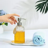 Luxansa Clear Glass Soap Dispenser Refillable Liquid Hand Soap Dispenser Bottle with Pump for Bathroom, Handwash Liquid Bottle, wash Basin Glass Sanitizer Hand Dish Dispenser, Lotion Dispenser for Kitchen-thumb3