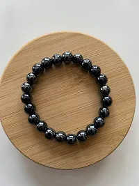 Luxansa Clear Quartz Crystal Bracelet, Healing Crystal Bracelet, Gemstone Bracelet, Beaded Bracelet for Men  Women (Black_bracelet)-thumb1