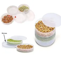 Luxansa Sprout Maker with 4 Compartments For Multi Purpose Use - Plastic Grocery Container Sprouted Grains, Seeds, Dal, Channa, Chole, Ragi, Organic, Sprouting Jar (500ml,4-Layer)-thumb2